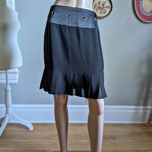 Vintage Y2K JS Boutique Black Mini Skirt Grommet Whimsigoth Gothic Size 4